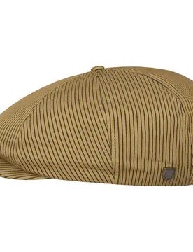 Brood Cotton Houndstooth Flat Cap by - dark beige - Herren - Size: XL (61-62 cm) - Brixton - FashionsVida