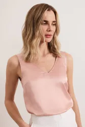 Athena Satin Cami Blouse - Dusty Pink - Size: 12