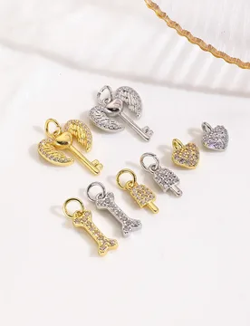Pcs exquisite and small bones angel wings love key ice cream pendant bracelet necklace DIY jewelry accessories material - Aliexpress - FashionsVida