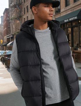 Sinsay - Gilet con cappuccio - nero