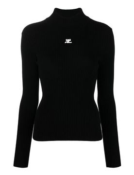 Maglione a collo alto con logo