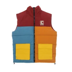 Piumino Smanicato Uomo Og Block Puffer Vest Dark Red/ocher/petrol Blue