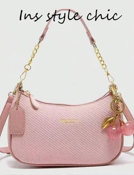 Este bolso de PU a la moda y resistente al agua presenta un diseño de unicolor, con una correa para el hombro en forma de media luna y un delicado co - Shein - FashionsVida
