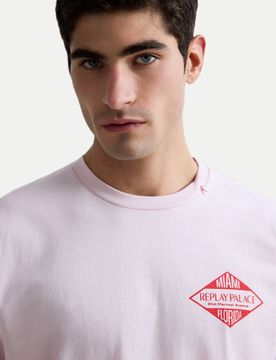 Replay T-Shirt mit Backprint Rosa M
