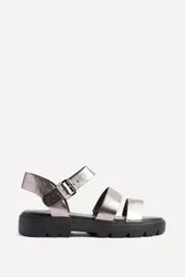 Ramona Pewter Gladiator Sandals - Silver - Size: 7-Standard Fit