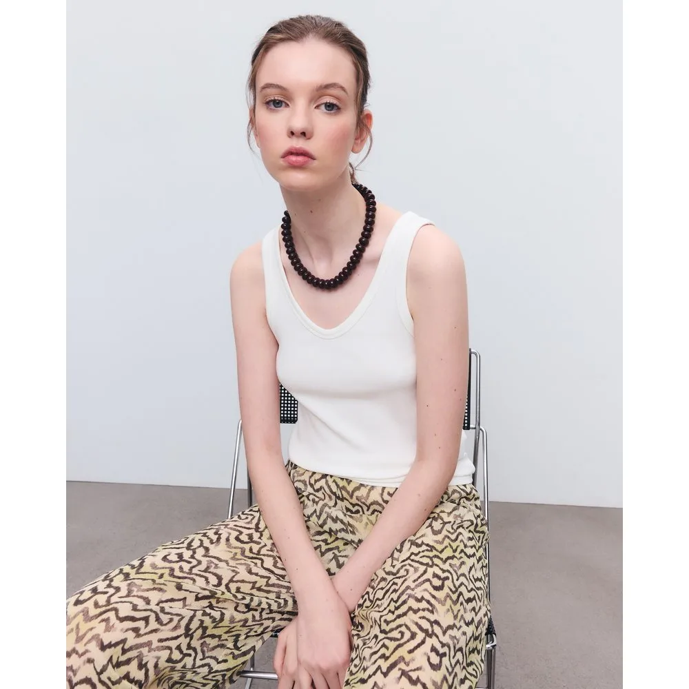 Top liso de algodón de mujer - Tintoretto - FashionsVida