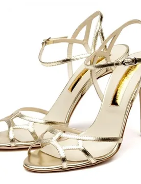 Rupert Sanderson Flare Gold Sandals - Rupert Sanderson - FashionsVida