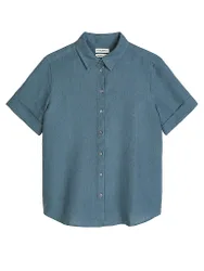 Marc O'Polo Blusa de lino azul 42