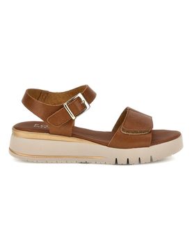 Sandali cuoio con zeppa e strappo in velcro 5493097 39