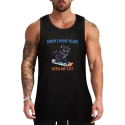 SORRY I HAVE PLANS WITH MY CAT FUNNY FOR CAT LOVERS Tank Top Dry Fit Tank Top Moisture Wicking Sports Sleeveless