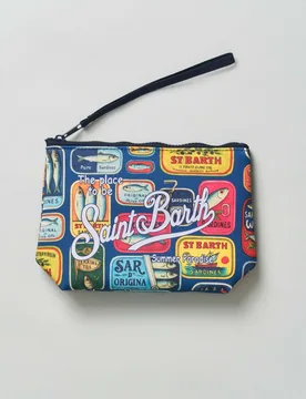 Pochette Aline in neoprene con stampa scatole di sardine - MC2 SAINT BARTH - FashionsVida