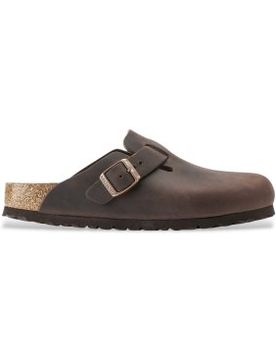 Unisex. 860133 Zuecos de piel Boston Oiled (Ajuste Estrecho) (40), Plano, Ninguno, Casual