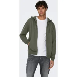 Only & Sons - Sudadera de hombre con capucha y cremallera