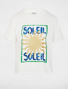 Camiseta de mujer con escote redondo y estampado - Morgan - FashionsVida