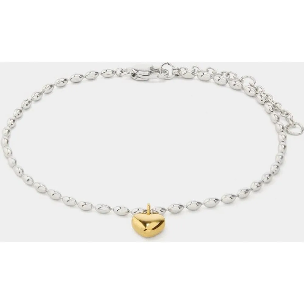 Pulsera de acero inoxidable con cuentas y detalle de corazón - Parfois - FashionsVida
