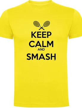 Keep Calm And Smash Short Sleeve T-shirt Yellow L - Kruskis - FashionsVida