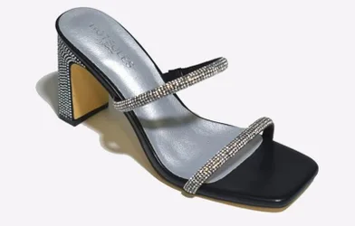 London Winnie Womens Heel Sandals - Black - Size Uk 8