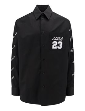 Camicia oversize in cotone con logo