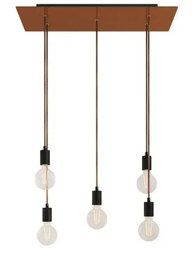 Cables Suspension Luminaire Rose-one Xxl 5 Falls Satin Copper One Size - Creative - FashionsVida