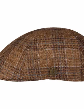 Taverrey Check Duck Cap by - brown - Size: XL (60-61 cm) - Balmoral - FashionsVida