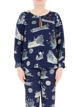 Blusa in viscosa BLU NAVY 52