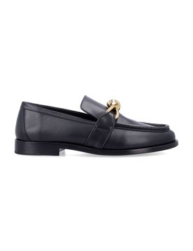 Astaire Lambskin Loafers with Metallic Knot Detail