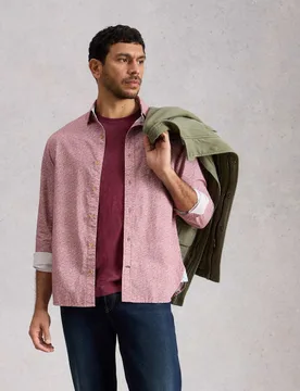 Regular Fit Pure Cotton Shirt Pink Mix male - White stuff - FashionsVida