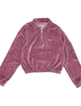 Felpa Leggera Collo Alto Donna Enzo Quarter Zip Polo Specialty Fleece Lilac Chalk