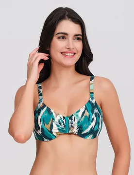 Top de bikini mujer escote balconette detalle fruncido - Carey - FashionsVida