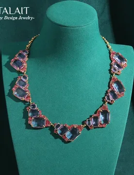 Antique Jewelry Pink Rhinestones Transparent Violet Shaped Rectangular Choker Short Necklaces for Woman Vintage Accessories New - Aliexpress - FashionsVida