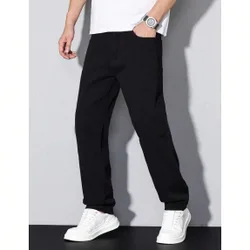 Pantalones vaqueros casuales de unicolor con cintura elástica para niño preadolescente, para todas las estaciones