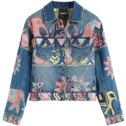 Cazadora de mujer denim boradada