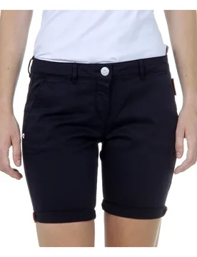 Womens Shorts Dark Blue Safia - Navy Cotton - Size 27 (Waist) - Andrew Charles By Andy Hilfiger - FashionsVida