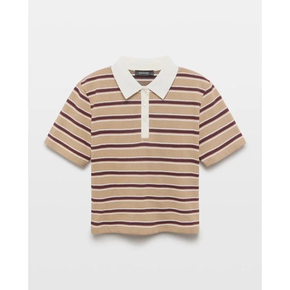 Polo manga corta con rayas de mujer - Tintoretto - FashionsVida