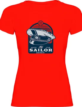Sailor Short Sleeve T-shirt Red 2XL Women - Kruskis - FashionsVida