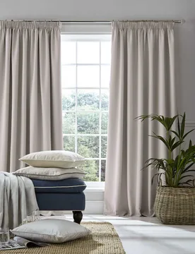 Stephanie Pencil Pleat Blackout Curtains Light Grey - Laura Ashley - FashionsVida