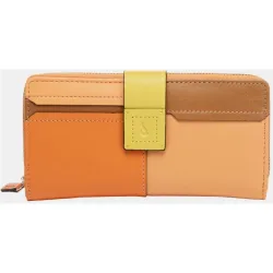 Cartera grande de piel con patchworks