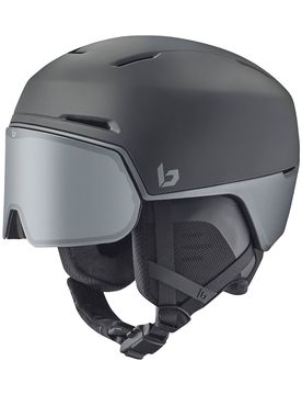 Skihelm mit integriertem Visier X-Fusion Black Steel Matte für Herren Größe 52-55 cm Grau