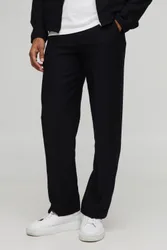 Herren Entspannte Hose mit festem Bund Black Größe 32