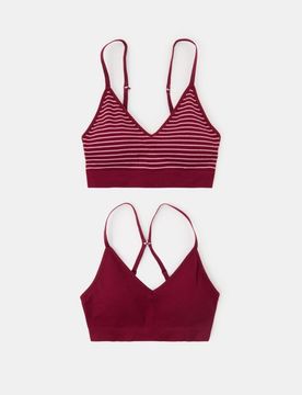 Top Reggiseno Senza Cuciture con Coppe Rimovibili 2 Pezzi - multicolor