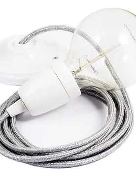 Cables Suspension Luminaire Rl02 2 M Glittering Silver / White One Size - Creative - FashionsVida