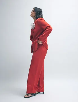 Pantalón de traje satinado - Couchel - FashionsVida
