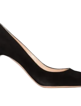 Gianvito Rossi Black Suede 85 Pumps - Gianvito Rossi - FashionsVida