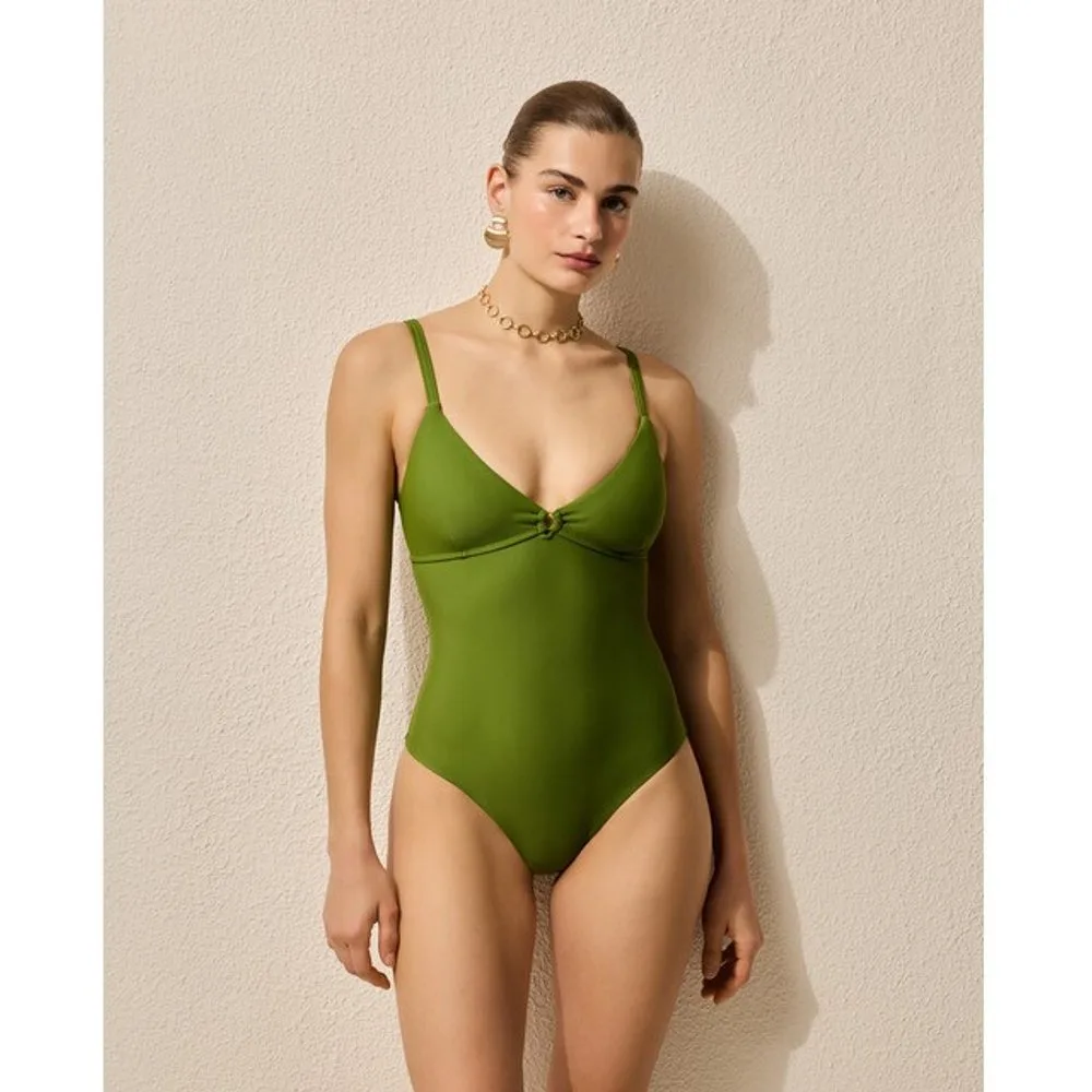 Bañador de poliamida liso de mujer - Énfasis - FashionsVida