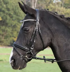 Trense FAMOUS, schwarz/Strass-grau, VB