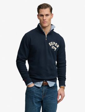 Superdry Herren Vintage Athletic Reißverschluss-pullover Navy - Größe: M