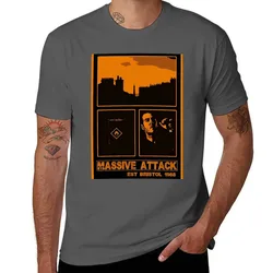 MASSIVE ATTACK BRISTOL COLLAGE PRINT ORANGE T-Shirt t shirts cotton 100% essential t shirt T-Shirt