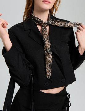 Foulard Con Stampa Leopardata - multicolor