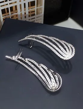 HIBRIDE New Arrival Sparkling Micro Cubic Zirconia Ear Cuff Earrings For Women Wedding Party Clip Wings Cz Earring Brincos E-652 - Aliexpress - FashionsVida