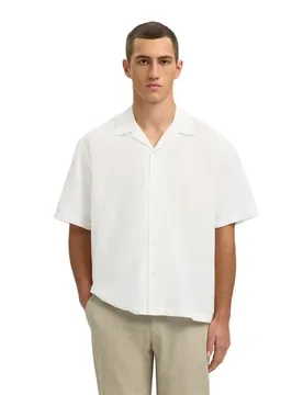 Chemise à Manches Courtes Casper Clay Linen Bright White M